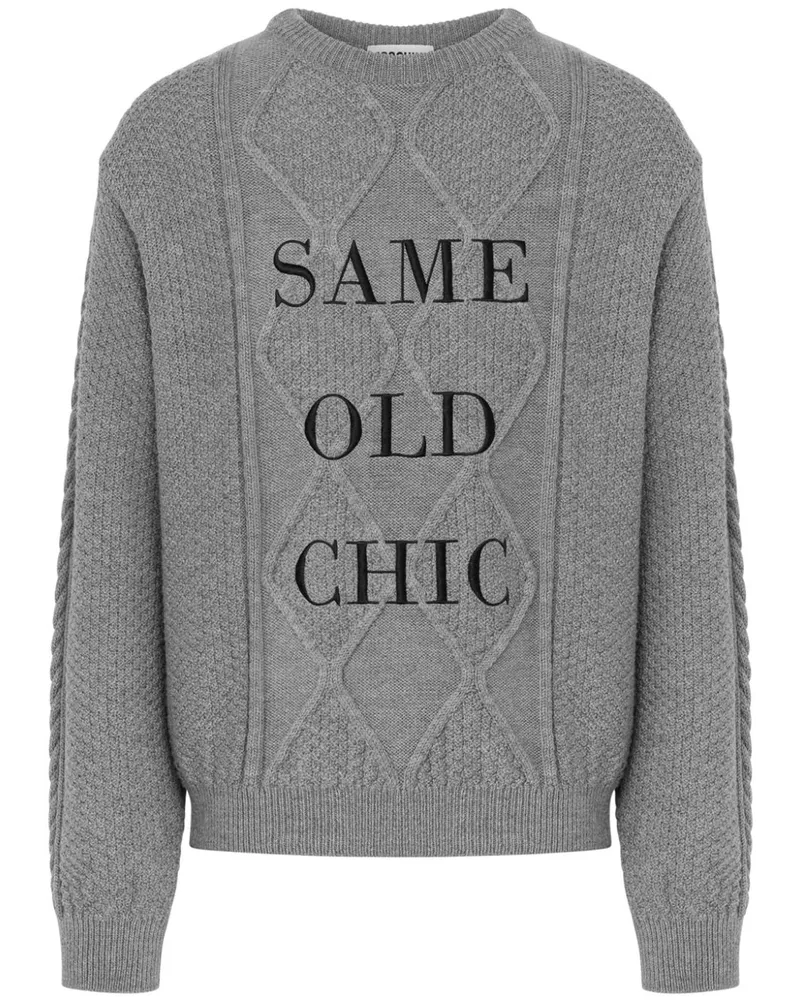 Moschino Pullover mit Slogan-Stickerei - Grau Grau