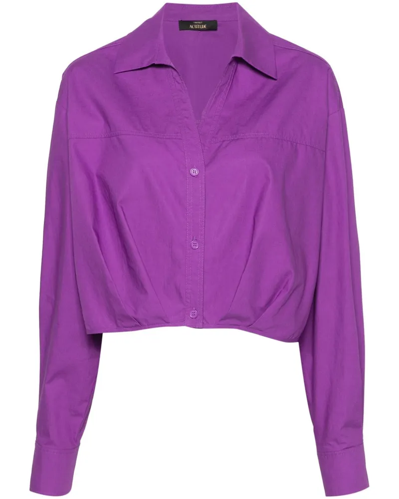 Twin-Set Actitude Cropped-Hemd aus Popeline - Violett Violett