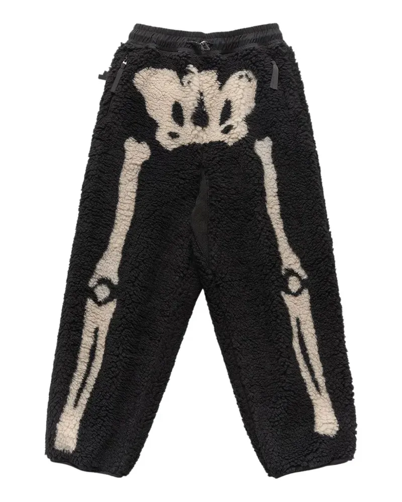 KAPITAL Jogginghose aus Fleece-Jacquard - Schwarz Schwarz