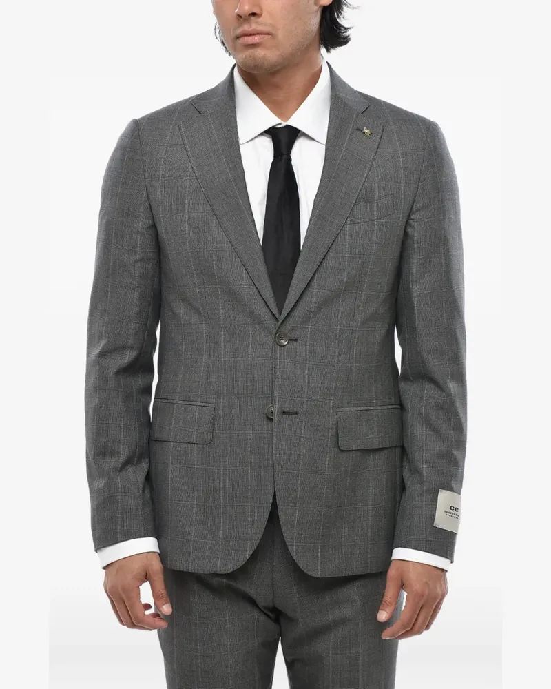 Corneliani single-breasted checked suit - Grau Grau