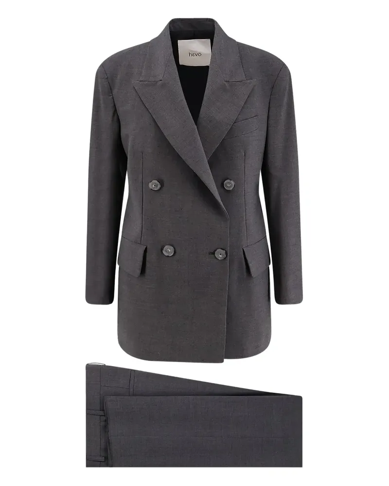 Hevò Doppelreihiger Rocchetta Anzug - Grau Grau