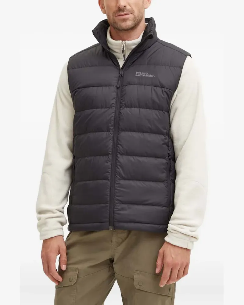 Jack Wolfskin logo quilted gilet - Schwarz Schwarz