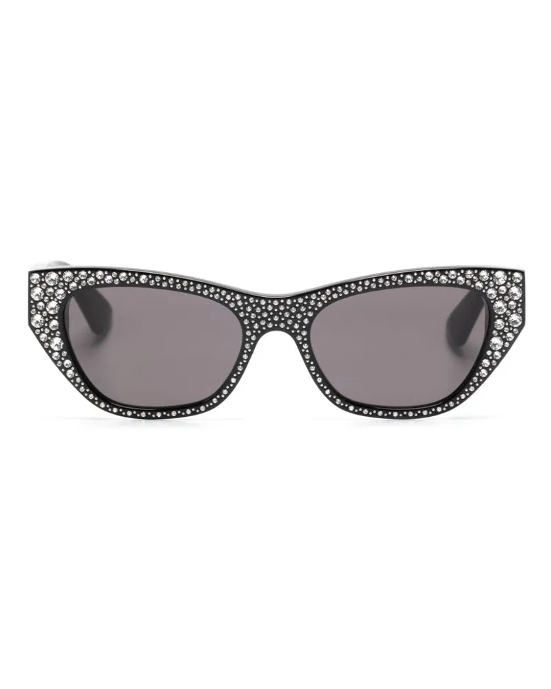 Alexander McQueen Cat-Eye-Sonnenbrille mit Strass - Schwarz Schwarz