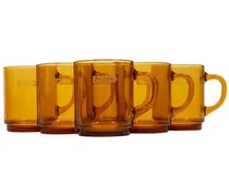 x Duralex Set aus sechs Tassen aus Glas - Braun