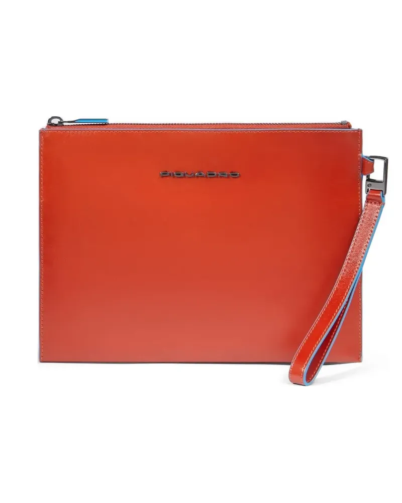 Piquadro Clutch mit Logo-Schild - Orange Orange