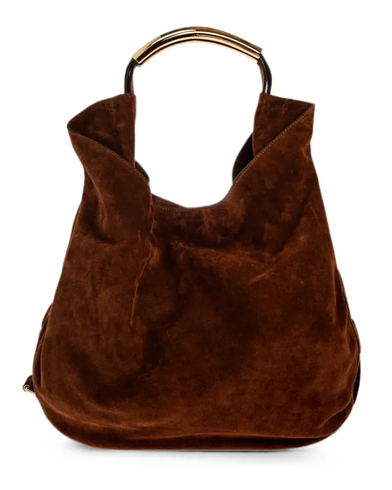 Moschino Große Handle Me Tote Bag aus Wildleder - Braun Braun