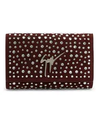 Giuseppe Zanotti Clutch mit Kristallen Rot