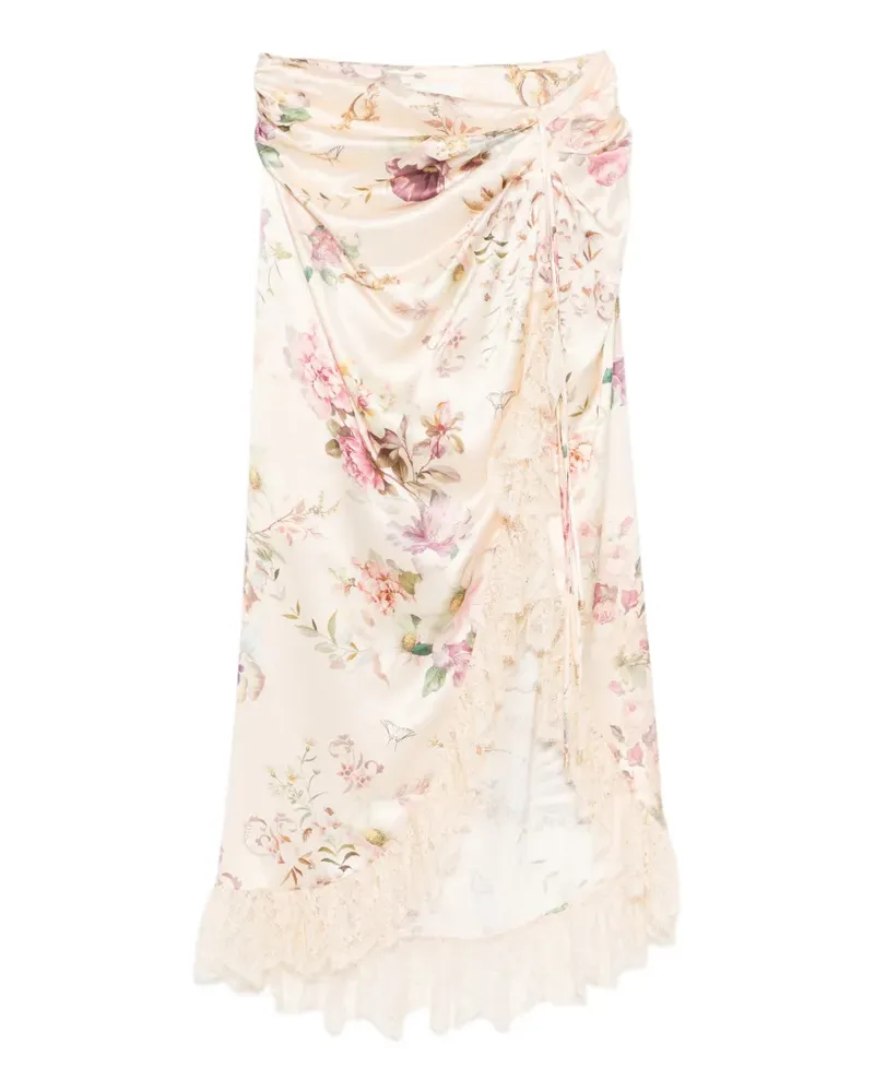 Camilla lace floral skirt - Nude Nude