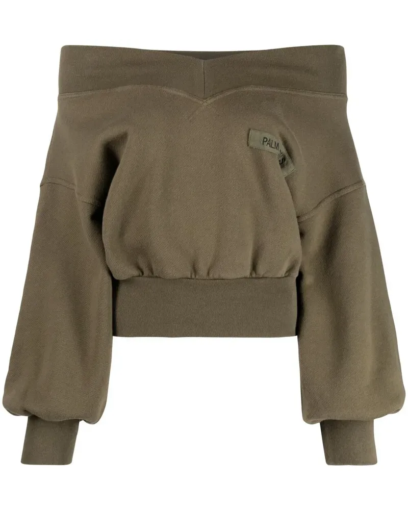 Palm Angels Schulterfreies Sweatshirt - Grün Grün
