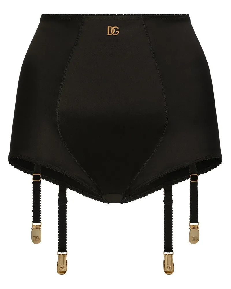 Dolce & Gabbana Slip aus Satin mit hohem Bund - Schwarz Schwarz