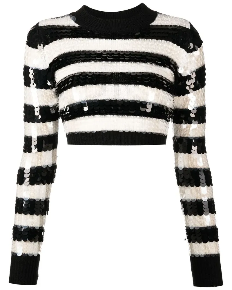 Monse Cropped-Pullover mit Pailletten - Schwarz Schwarz