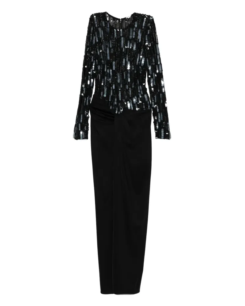 Elisabetta Franchi Drapiertes Kleid mit Pailletten - Schwarz Schwarz