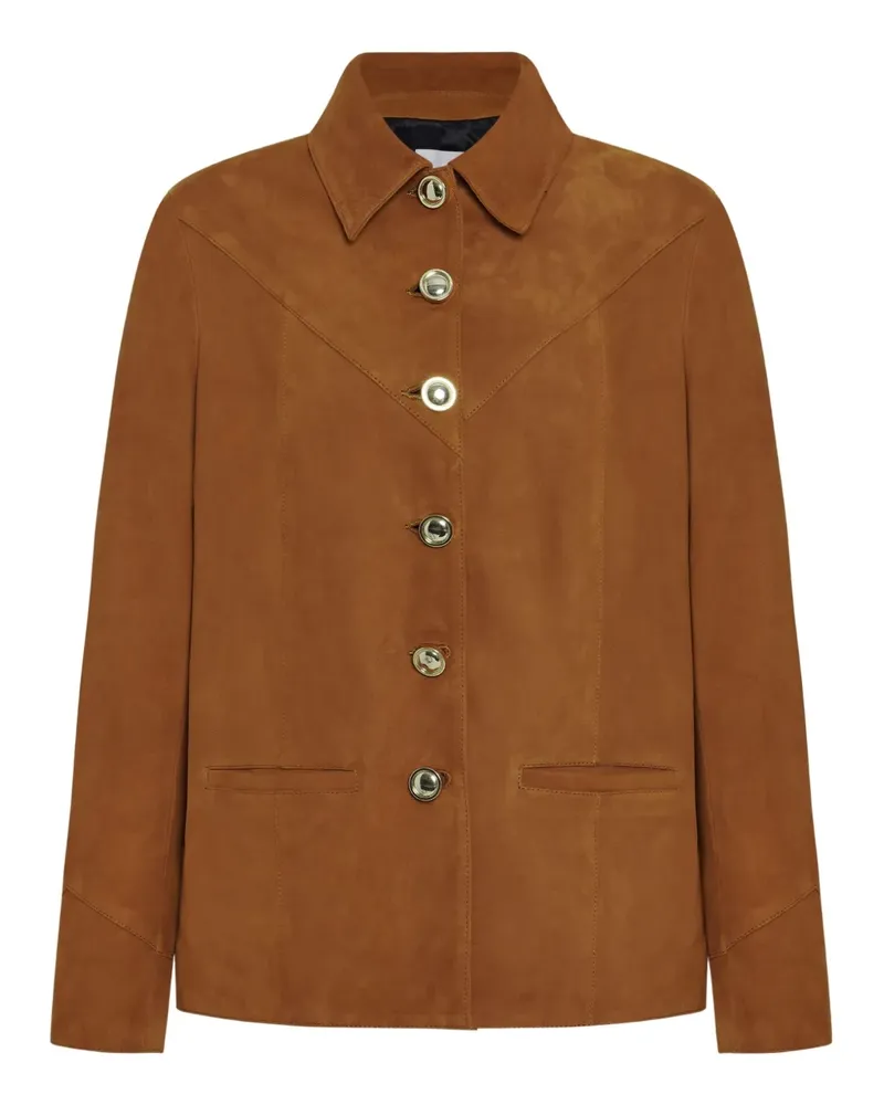 Rosetta Getty Wildlederjacke mit Zierknöpfen - Braun Braun