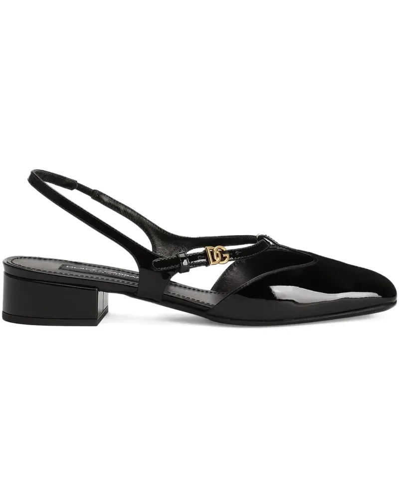 Dolce & Gabbana Slingback-Pumps aus Lackleder - Schwarz Schwarz
