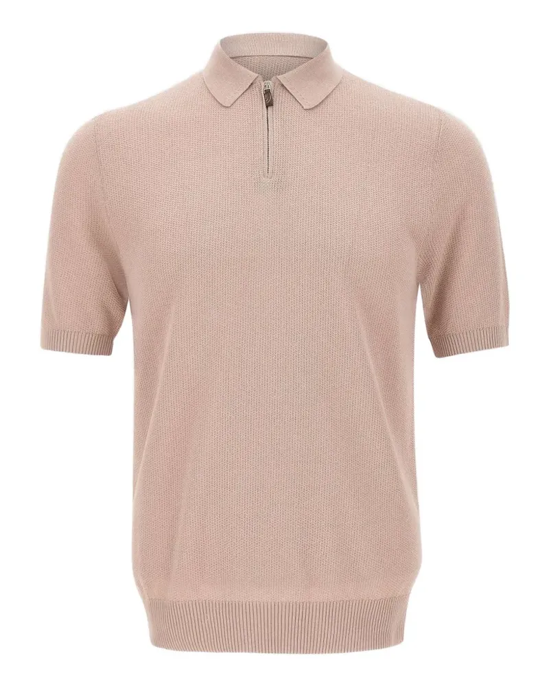 Eleventy half-zip polo shirt - Nude Nude