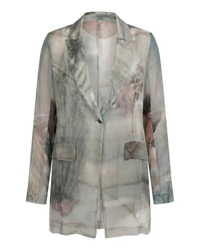 Masnada graphic-print unlined blazer - Nude Nude