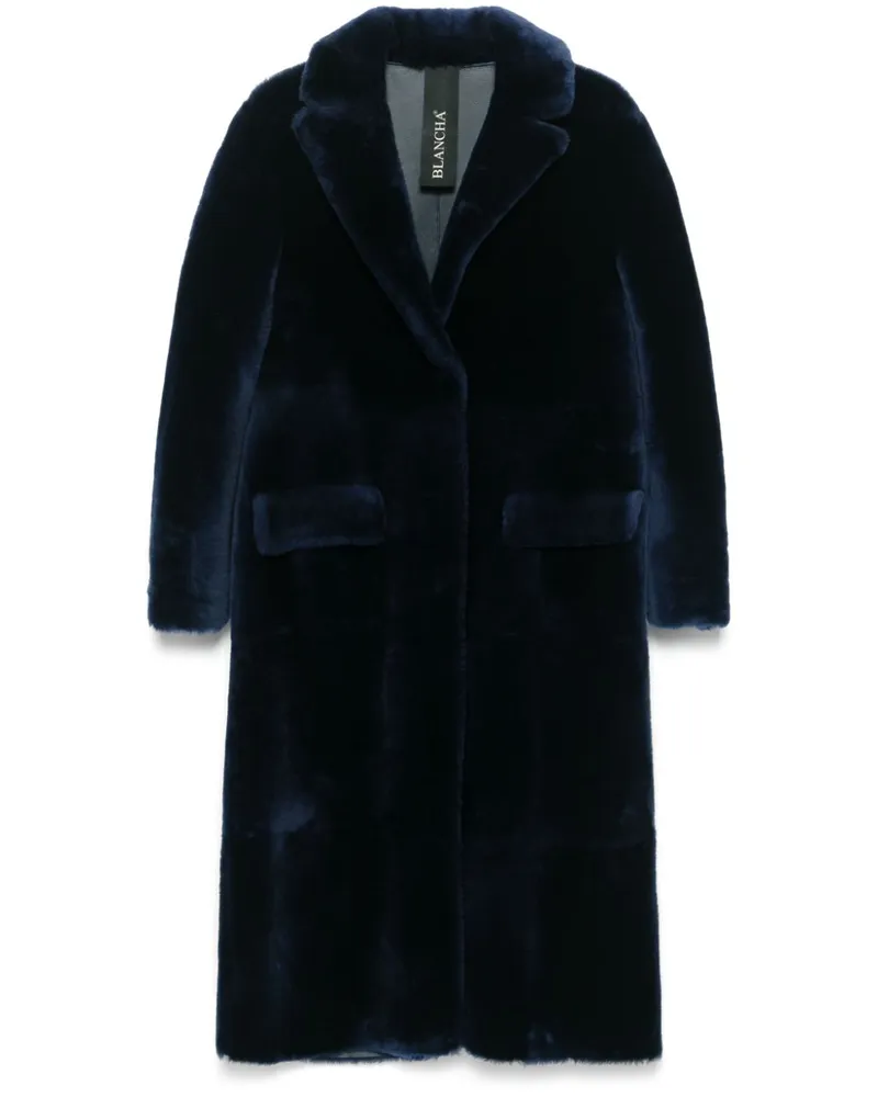 BLANCHA Shearling-Mantel - Blau Blau