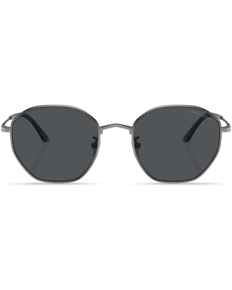 Giorgio Armani Sonnenbrille mit geometrischem Gestell - Grau Grau