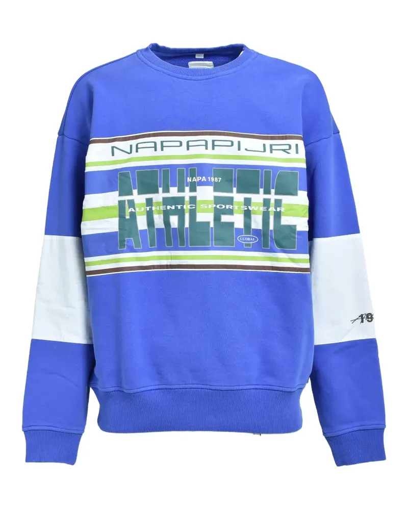 Napa By Martine Rose logo-print panelled sweatshirt - Blau Blau