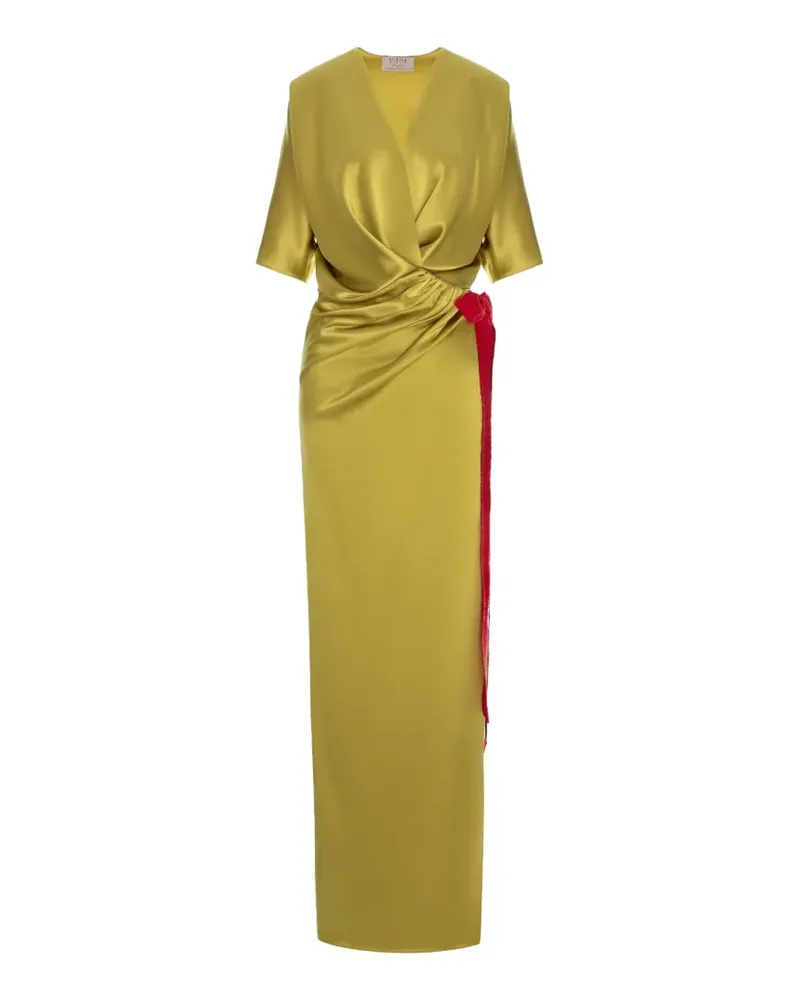 V:PM ATELIER Drapiertes Maxikleid mit Kontrastbesatz - Gelb Gelb