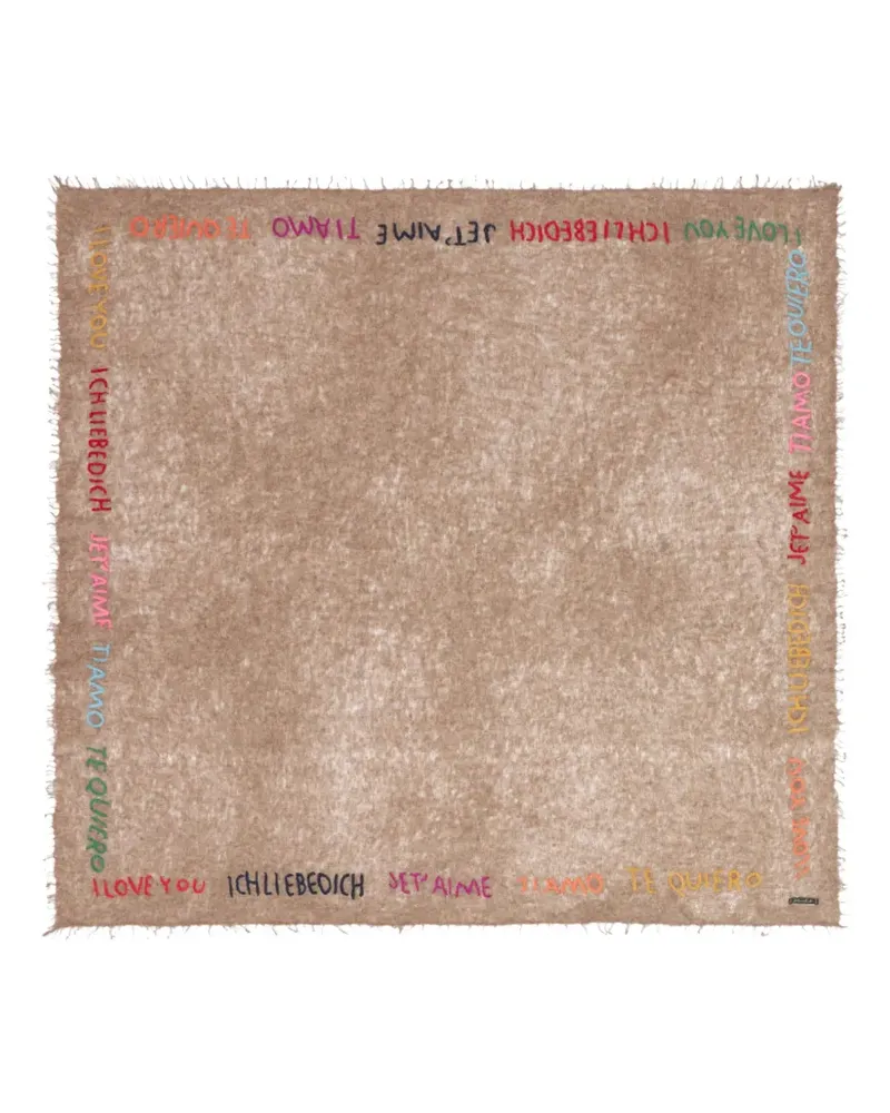 Faliero Sarti Little Te Quiero Schal mit Slogan-Print - Nude Nude