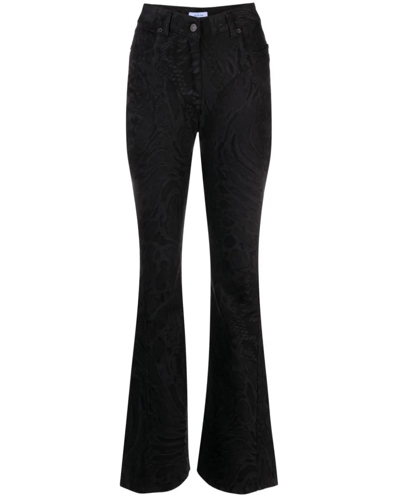 Thierry Mugler Jeans mit abstraktem Print - Schwarz Schwarz