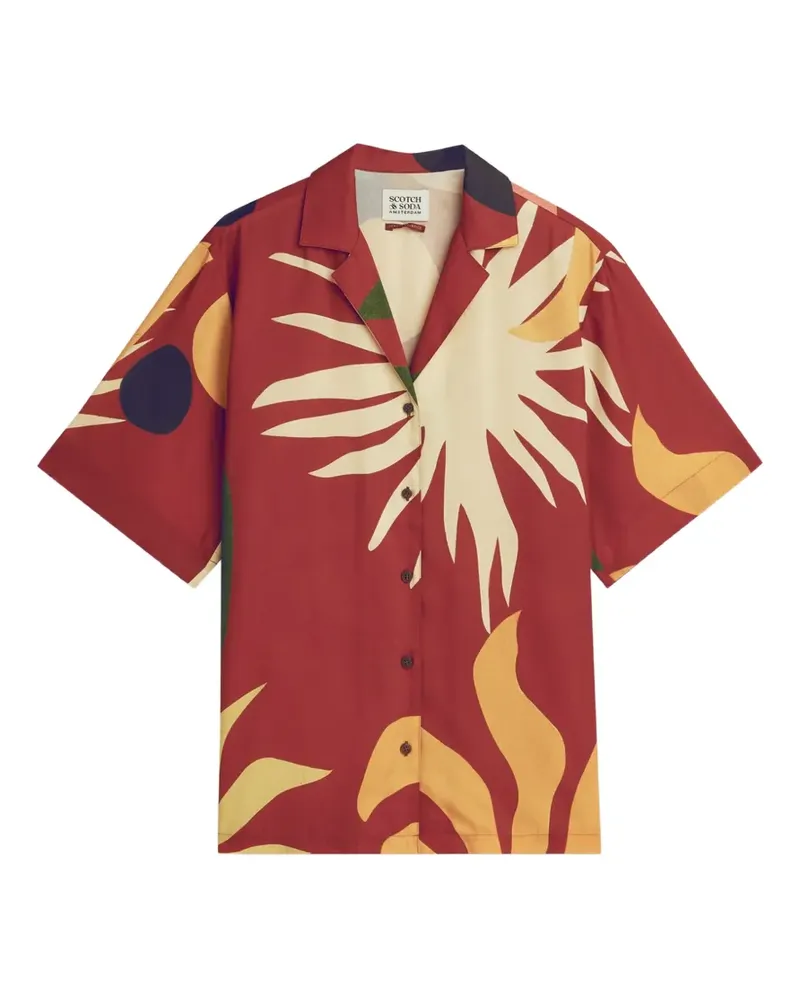 Scotch&Soda abstract-print short-sleeve shirt - Rot Rot