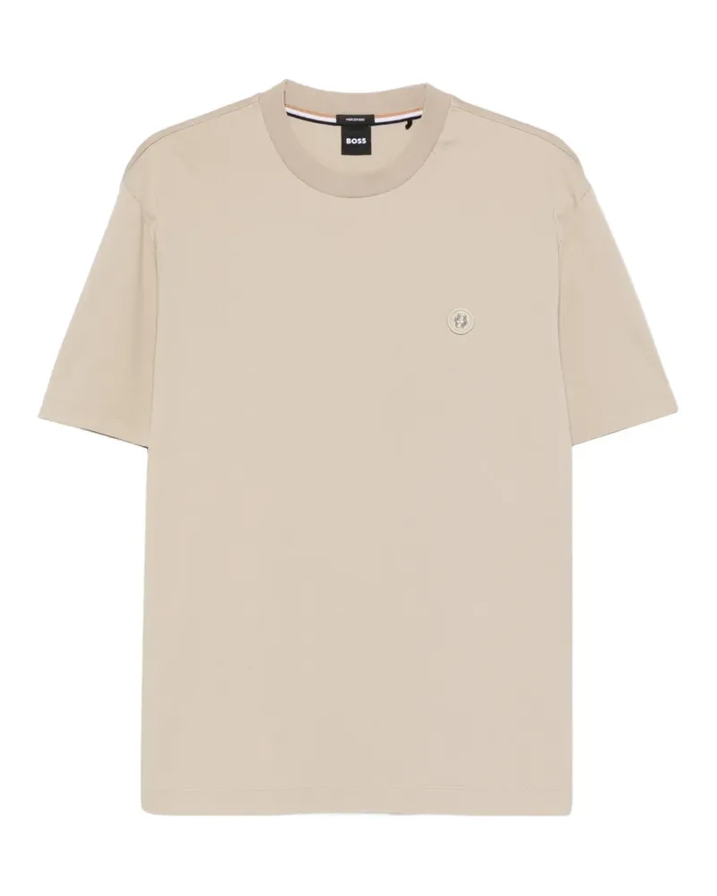 HUGO BOSS logo-patch T-shirt - Nude Nude
