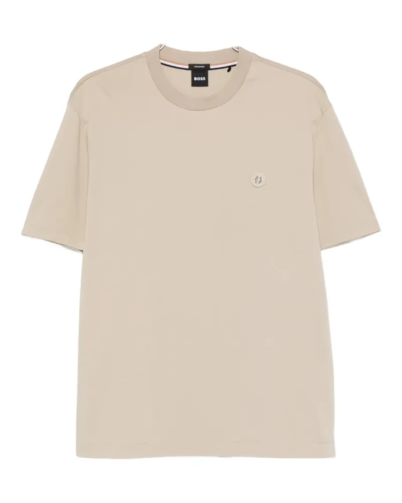 HUGO BOSS logo-patch T-shirt - Nude Nude
