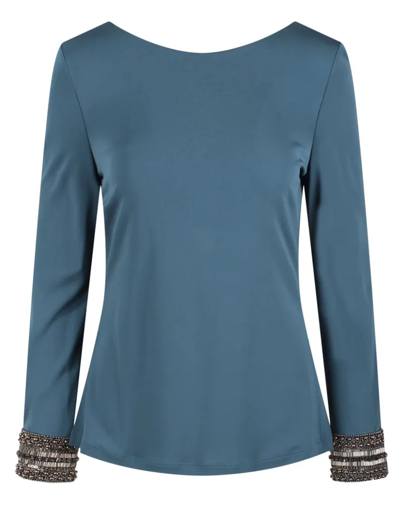 Alberta Ferretti Bluse mit bestickten Bündchen - Blau Blau