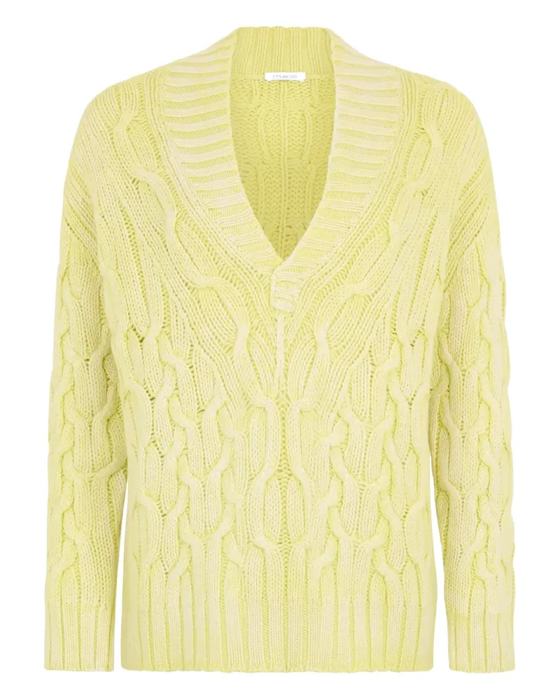 Malo cable-knit V-neck sweater - Gelb Gelb