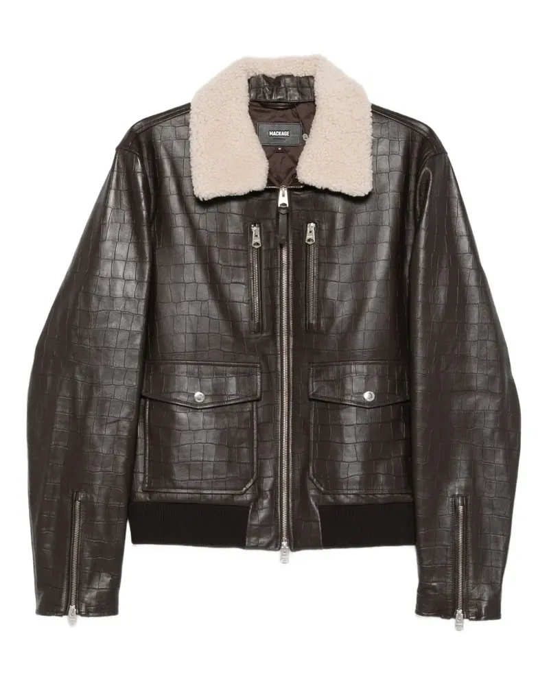 Mackage Chance-NV Lederjacke mit Prägung - Braun Braun