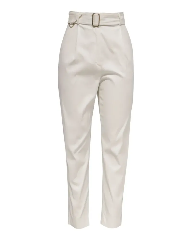 Max Mara 2020s Wide-Leg-Hose mit Gürtel - Weiß Weiß