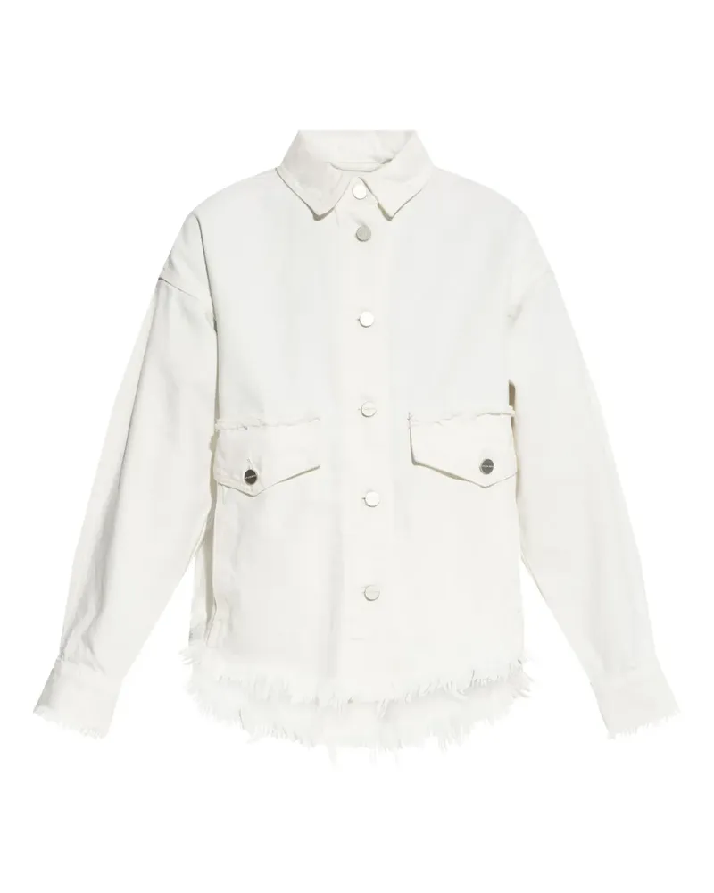 AllSaints Jeansjacke mit ausgefranstem Saum - Weiß Weiß