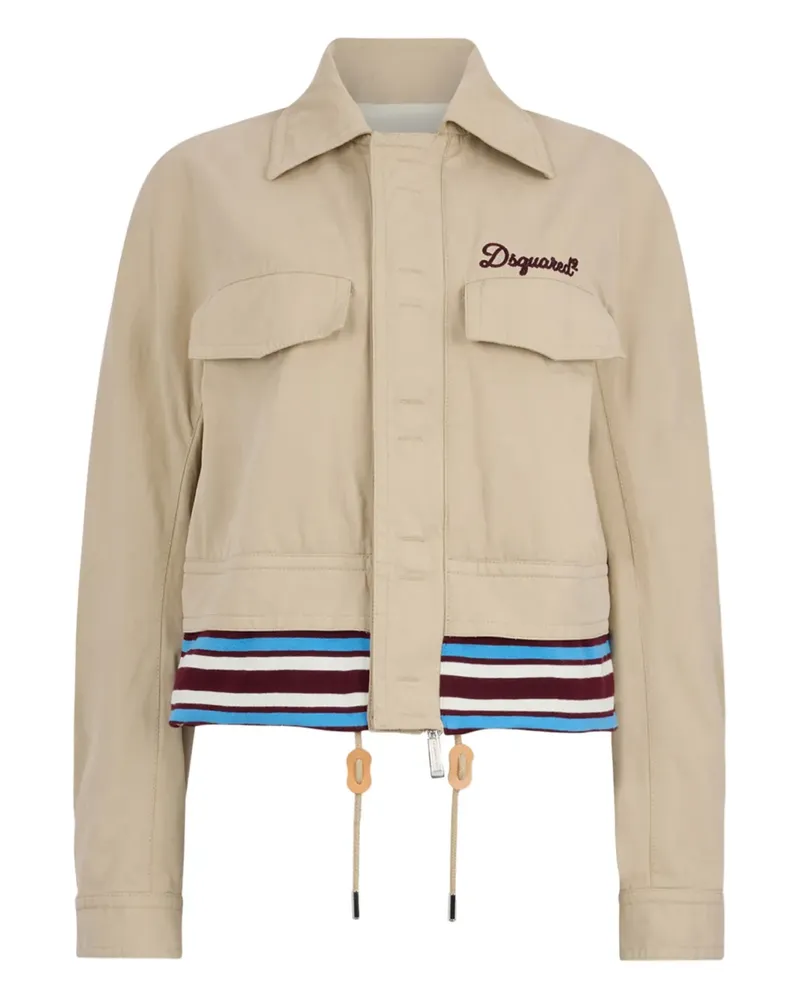 Dsquared2 Logo-Jacke mit Streifendetail - Nude Nude