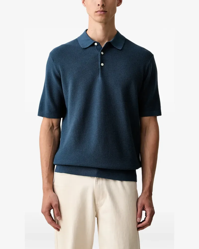 Scotch&Soda Poloshirt mit Waffelstrick-Muster - Blau Blau
