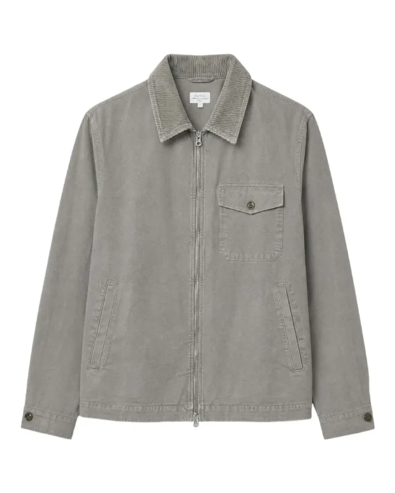 Hartford corduroy-collar zip-up jacket - Grau Grau