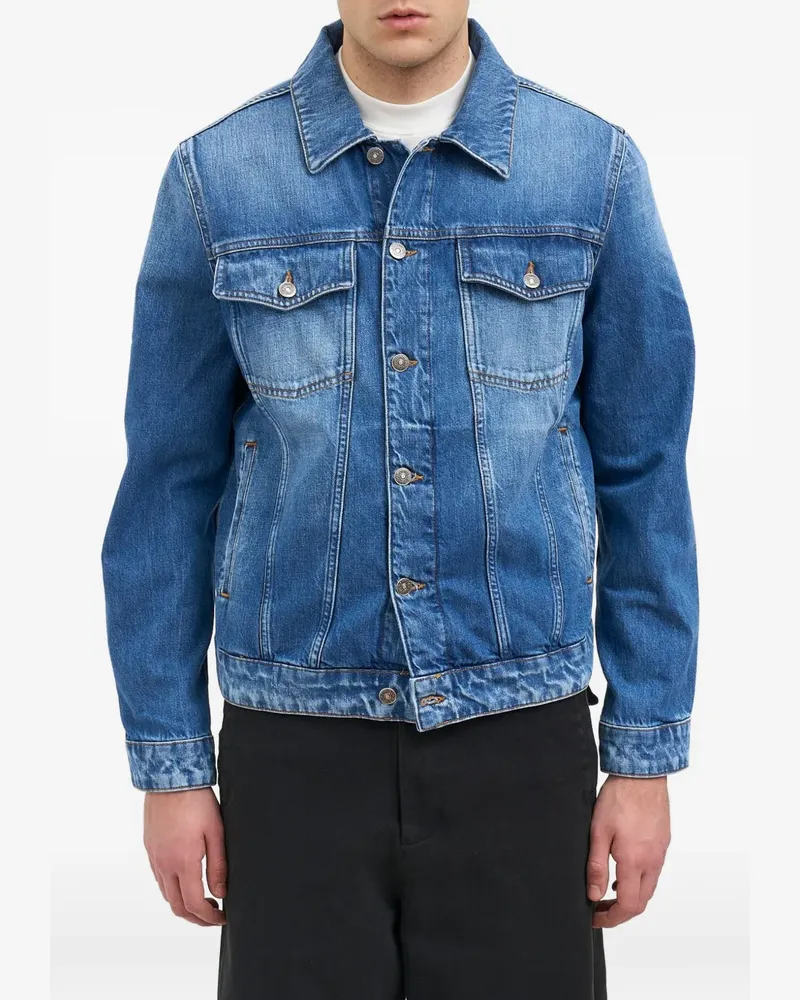 Dondup Ausgeblichene Jeansjacke - Blau Blau