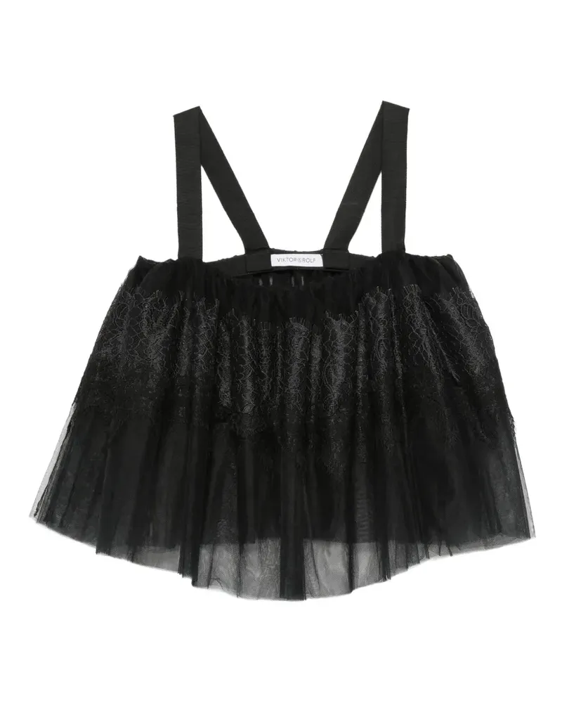 Viktor & Rolf Bluse mit Spitzenborten - Schwarz Schwarz