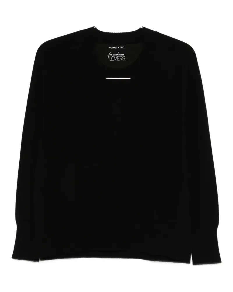 Purotatto V-neck sweater - Schwarz Schwarz