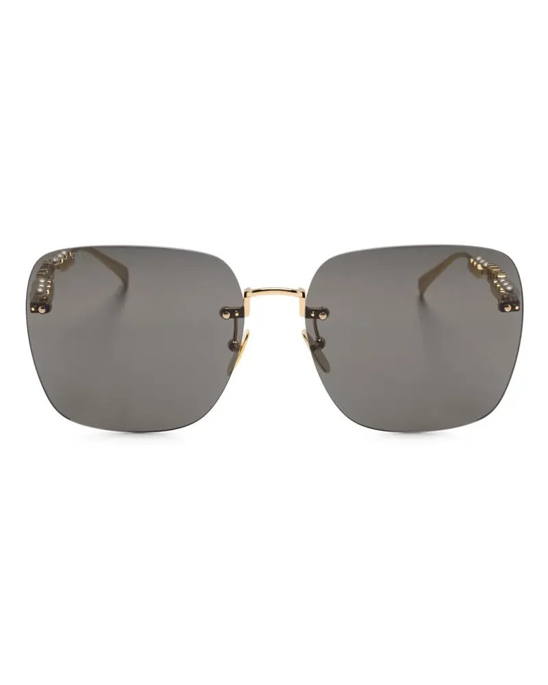 Gucci Sonnenbrille mit eckigem Gestell - Gold Gold