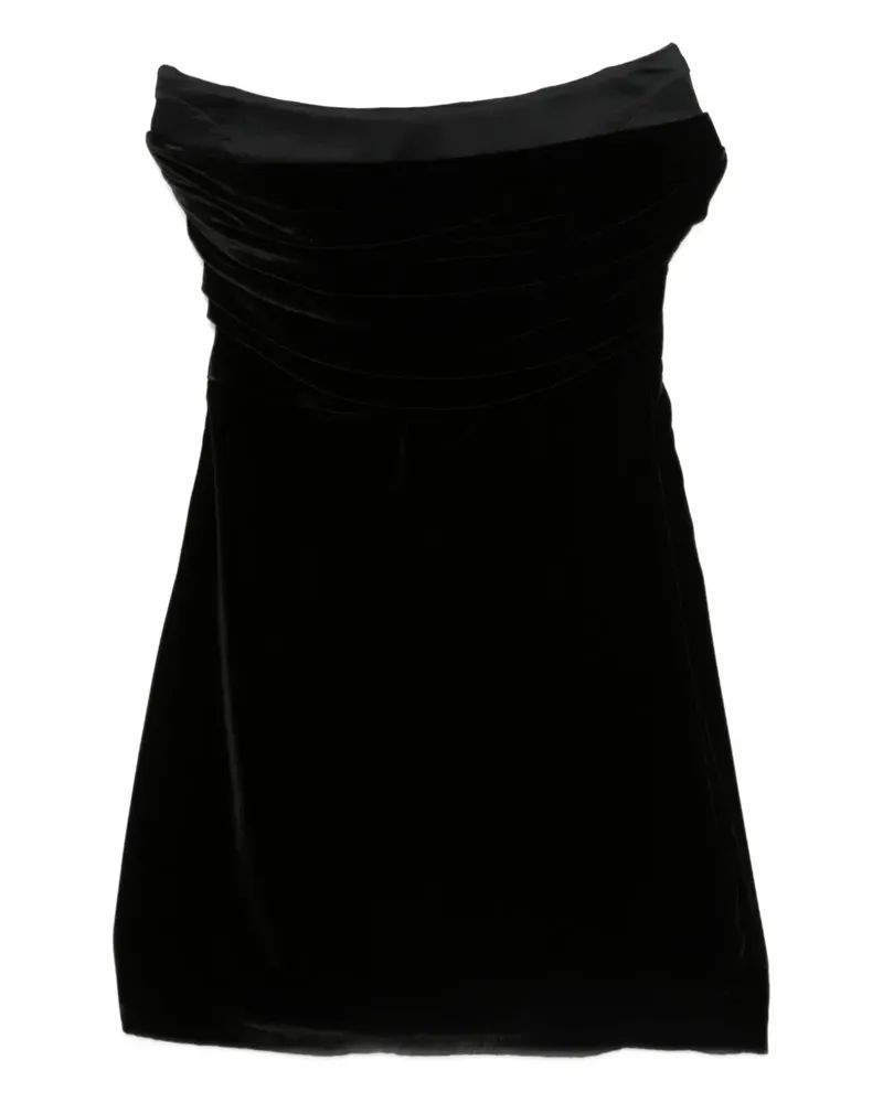 Amen Schulterfreies Kleid mit Raffungen - Schwarz Schwarz