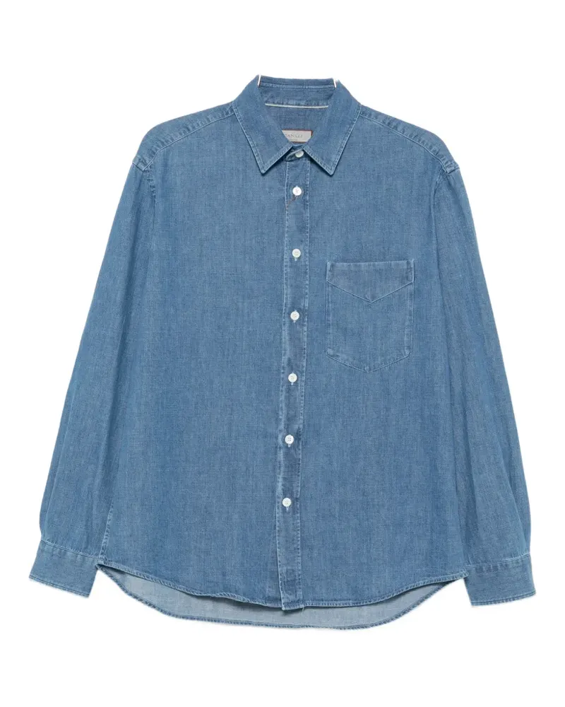 Canali chest-pocket denim shirt - Blau Blau