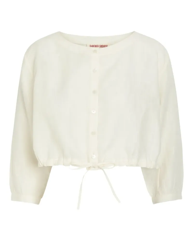 Emporio Sirenuse drawstring cropped blouse - Weiß Weiß