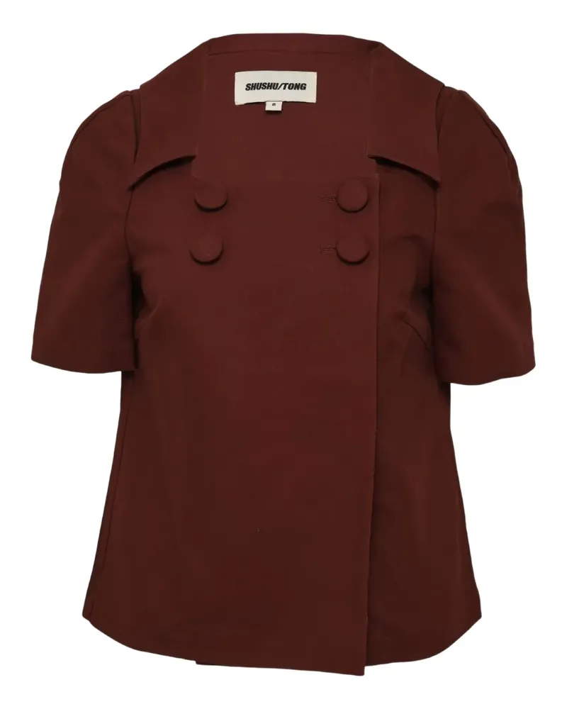 SHUSHU/TONG button cotton top - Braun Braun