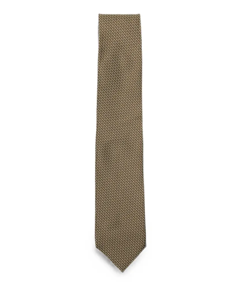 Tom Ford Geometrisch gemusterte Krawatte - Braun Braun