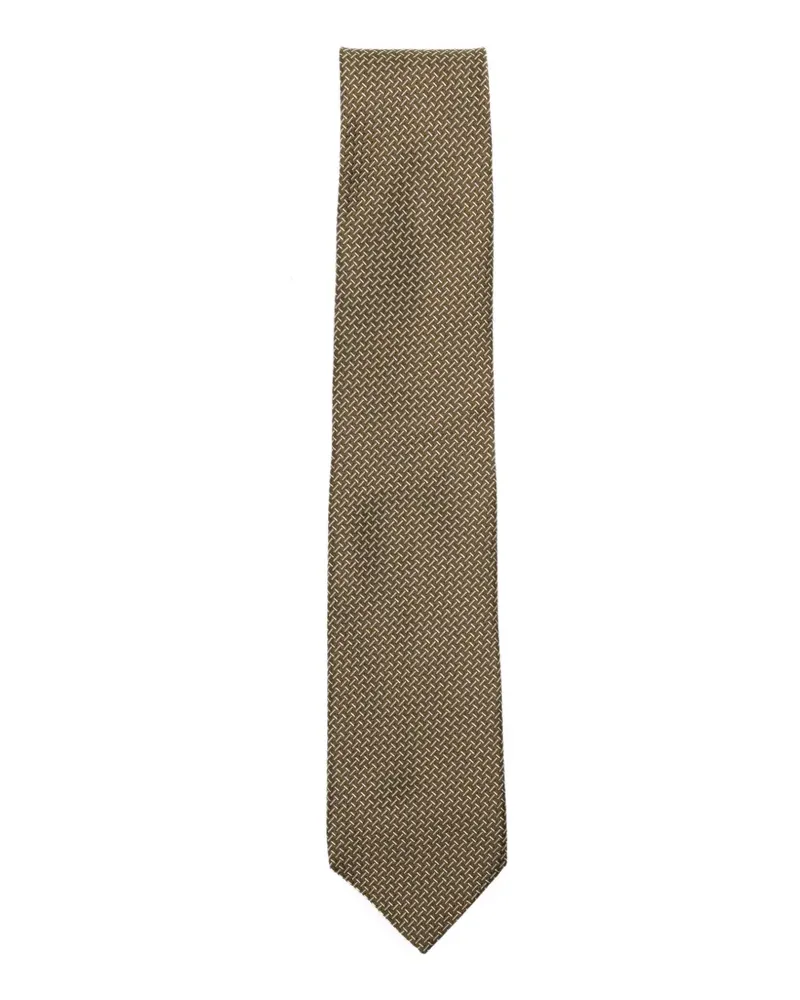 Tom Ford Geometrisch gemusterte Krawatte - Braun Braun