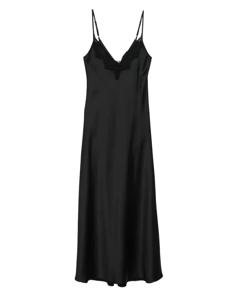 IMPERIAL lace-trim maxi dress - Schwarz Schwarz