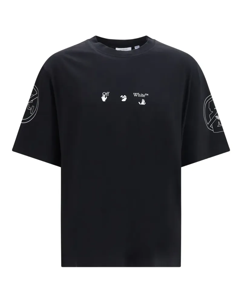 OFF-WHITE Kurzärmeliges T-Shirt mit Logo-Print - Schwarz Schwarz