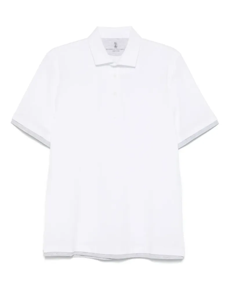 Brunello Cucinelli Poloshirt im Layering-Look - Weiß Weiß